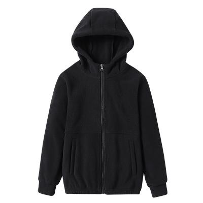 China High Quality Breathable Kids Winter Fleece Hooded Jacket With Zipper For Kids, Toddler for sale