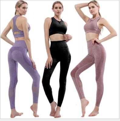 China Hot Selling New Styles Women's Fashion Yoga Breathable Sports Suit Fitness Wear Yoga Set Workout Fitness Wear Crop Leggings Yoga Top Tracksuit for sale