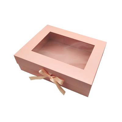 China Hot Sale Materials Custom Recycled Cardboard Basket Foldable Magnetic Paper Gift Box With Ribbon for sale