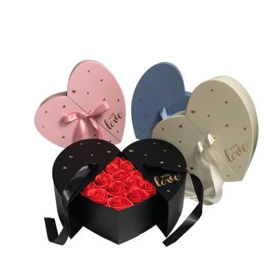 China Hot Sale Recycled Materials Amazon Heart Shape Flower Box Valentines Day Flower Rose Gift Packing Box for sale