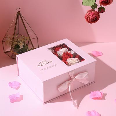 China Recyclable Romantic Rose Flower Box Valentines Day Jewelry Gift Box Soap Flower Box for sale