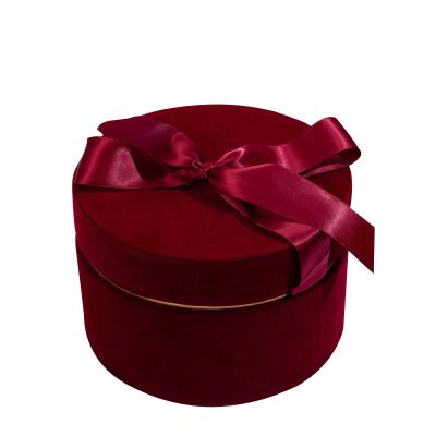 China Factory Direct Recycled Gift Materials Factory Direct Wholesale Flower Custom Paper Jewelry Box Round Gift Box With Velvet for sale