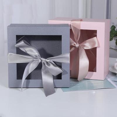 China Recycled materials wholesale quality guaranteed transparent window gift box wedding gift boxes with lid for sale