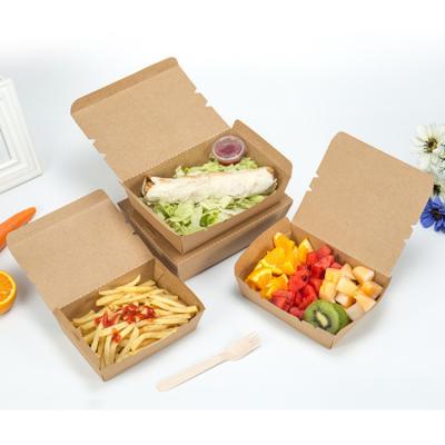 China Custom disposable fast food disposable biodegradable paper pla container takeout packing box for restaurant for sale