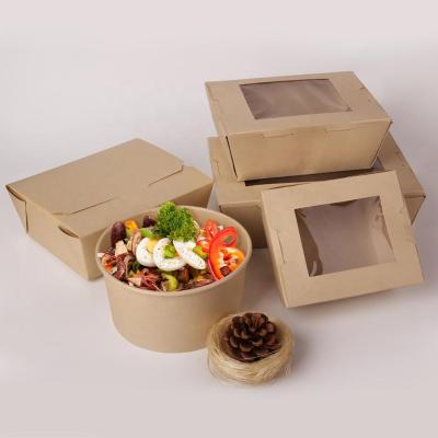 China Wholesale Disposable Customized Natural Brown Recycled Kraft Cardboard Tube Food Grade Hot Folding Paper Boxes For Fast Food for sale