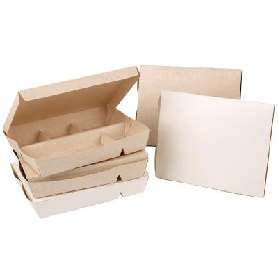 China Disposable Wholesale Customized Lunch Fast Food Multiple Dish 3 4 5 Compartment Kraft Paper Take Away Package Box for sale