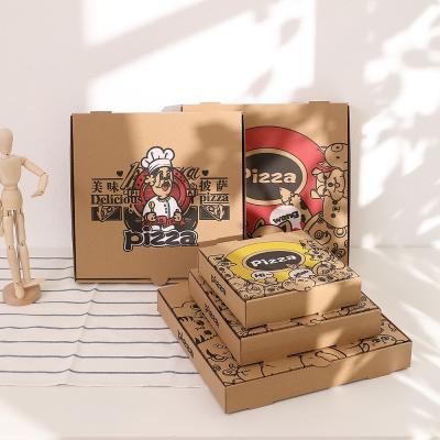 China Disposable Cheap Price Eco Friendly Food Container With Logo Custom Paper Pizza Packaging Box Wholesale Take Out Corrugated Packaging for sale