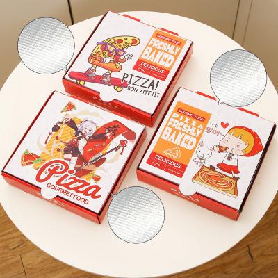 China Disposable Eco-friendly Square Paper Packaging Container Customized Cardboard Packaging Corrugated Paper Packaging For Pizza Box for sale