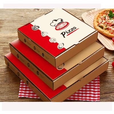 China Wholesale Disposable Biodegradable Custom Food Packaging Box Manufacturer Take Away Corrugated Black Paper Pizza Boxes for sale