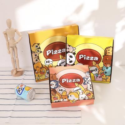 China Disposable Wholesale Corrugated Kraft Paper Custom Design Printed Bulk Cheap Pizza Packing Boxes With Logo for sale