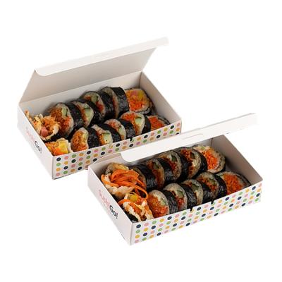 China Custom Size Disposable Disposable Printed Food Wrapping Paper Sushi Box Take Out Food Wrapping Paper Sushi Box for sale