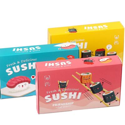 China Disposable Disposable Sushi Packaging Custom Take Away Bento Food Luxury Paper Takeaway Sushi Box for sale