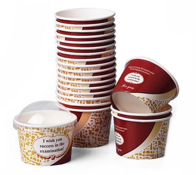 China Disposable Custom Logo Printed Paper Container Food Grade Ice Cream Cups Packaging Yogurt Ice Cream Paper Cup for sale