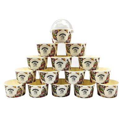 China Manufacturer Custom Logo Ice Cream Cup Yogurt Tub Paper Bowl Disposable Paper Cup for sale