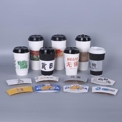 China Wholesale Disposable Customized Cup Holder Coffee Cup Disposable Heat Resistant Ironing Paper Sleeve for sale