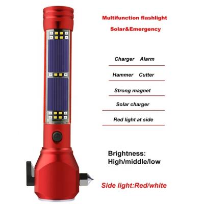 China Emergency Solar Car Alarm Car Emergency Torch Solar Power Led Flashlights for sale