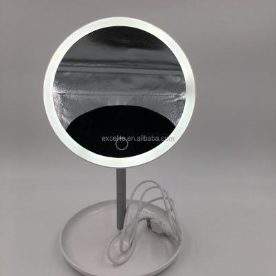 China Desktop Mirror Make Up Mirror With Led Light Lighted Makeup Mirrors for sale