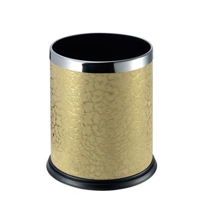 China Popular 10L Round Kitchen Hotel Golden Trash Can 192 for sale