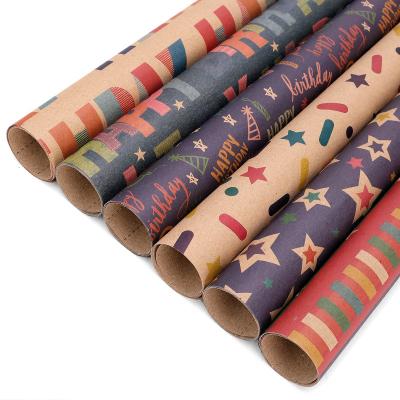 China Wholesale Waterproof Printed Santa Christmas Gift Wrapping Paper Roll / Sheet for sale