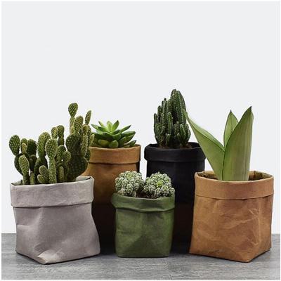 China Factory Wholesale Waterproof Flowers Home Decoration Reuse Environmentally Friendly Washable Kraft Paper Bag for sale