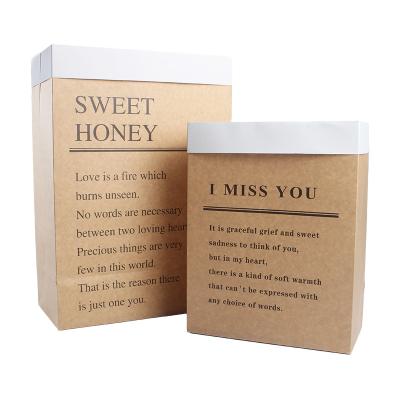 China Creative Recyclable Fashion Flower Gift Wrapping Bag Paper Hand Box Square Flower Packaging Recyclable for sale