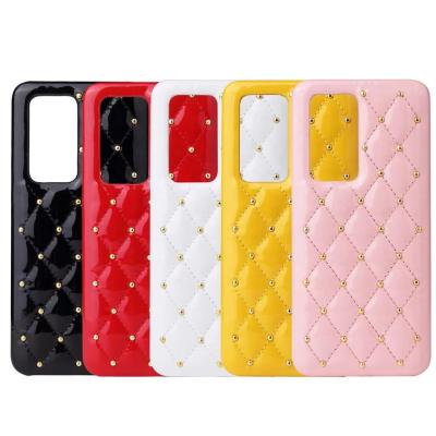 China Anti-fall Fashion Diamond Luxury Bling Bling Leather Mobile Phone Case For Huawei P40 P40 pro for sale