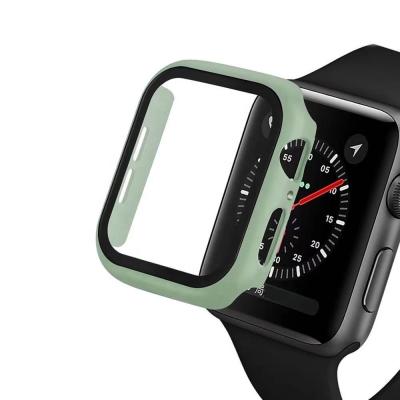 China Watch Case 360 ​​Tempered Glass Case Full Cover Protector Bumper View Hard Case For Apple Watch 6/SE/5/4/3 Cover for sale