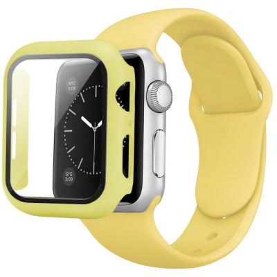 China Watch Band Metal Strap for Apple Watch 2 in 1 Protective Silicone Wrist Band Case Cover for sale