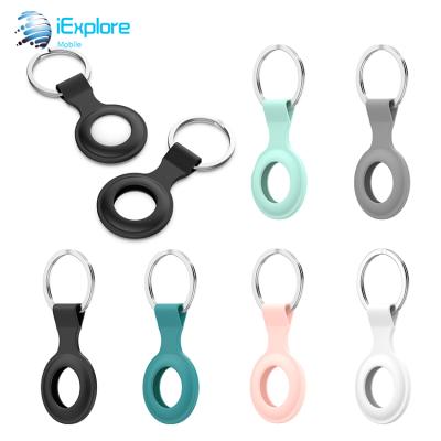 China iExplore Candy Color Silicon Airtag Case Key Chain Shockproof Cover Device For Airtags Buckle With Retail Box for sale