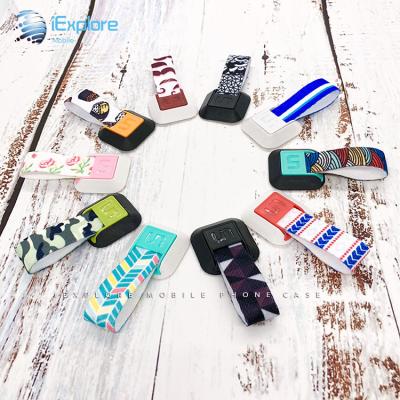 China Wholesale Colorful Finger Strap Phone Grip Holder iExplore Cloth Hand Grip Holder Finger Phone Holder Phone Ring Phone Accessory For iPhone 13 Pro Max for sale