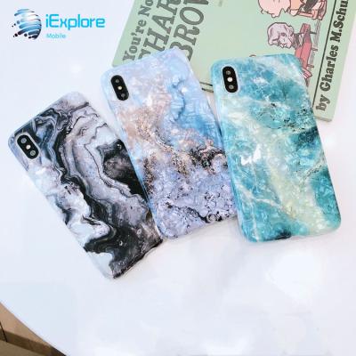 China iExplore Fashion IMD maker phone case DM DM tpu cell phone case black marble marble pattern green shell soft for iphone 11 pro max for sale