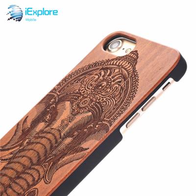 China Wood/Bamboo With PC Case iExplore Manufacturer Environmental Biodegradable Bamboo Wooden PC Case OEM ODM 3D Laser Carving Phone Case For iPhone 6S Plus for sale