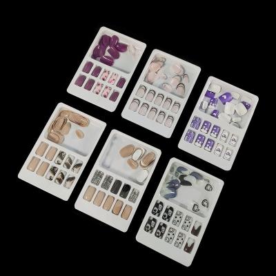 China Best Price 24pcs/box Ballerina French Fake Press On Nails Shiny Artificial Nails for sale