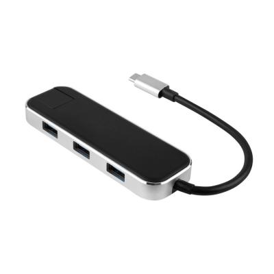 China Metal 4-in-1 3XUSB 3.0 & LAN Port USB Hub Type C for sale