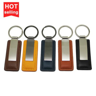 China A01 Fashion Metal PU Leather Key Chain Cheap Wholesale Mini Car Logo Personalized Blank Leather for sale