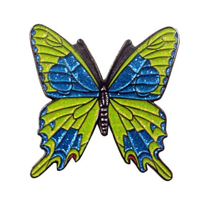 China Europe Glitter Enamel Butterfly Pins Cugle Wholesale Soft Enamel Lion Club Pins Badge In Animal Butterfly for sale