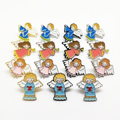 China Europe Personalized Free Sample Custom Design Soft Enamel Pin Princess Mini Angel Enamel Pin Badges for sale