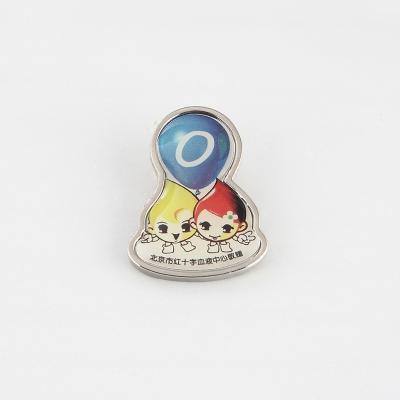 China Europe 14 Year Cugle Cheap Offset Printing Stainless Custom CMYK Iron Pins Epoxy Printed Logo Lapel Pins Badge With Epoxy for sale