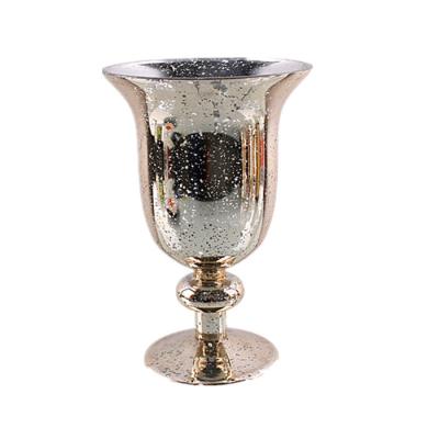 China New Classical/Postmodern Wholesale Gold Blown Pedestal Wine Hand Modern Glass Vase For Wedding Decoration for sale