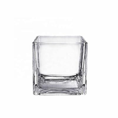 China Eco-Friendly Square Cube Glass Votive Candle Holder, Tealight Holder, Flower Vase for Home Decor, Wedding, Party, 7