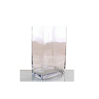 China New Classic/Postmodern Handcrafted Swollen Cube Shape Crystal Glass Vase for sale