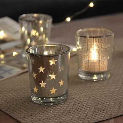 China Free Sample Wholesaler Home Decoration Cheap Votive Candle Holders Spotted Tealight Glass Holder for sale