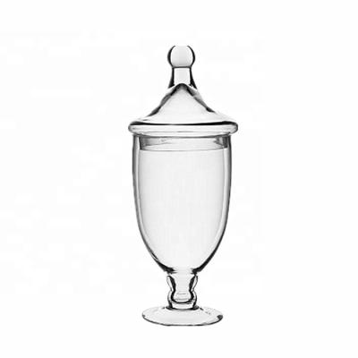 China Viable Decorative Clear Glass Apothecary Jars Wedding Centerpieces Candy Storage Canister for sale