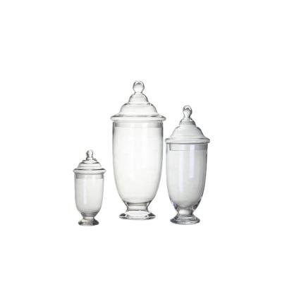 China Europe wholesale clear apothecary glass jar for kitchen food wedding table centerpiece for sale