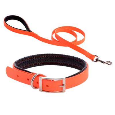 China QThonest Padded High Quality Dog Supplies Waterproof And Durable Customized PVC Dog Collar And Leash for sale