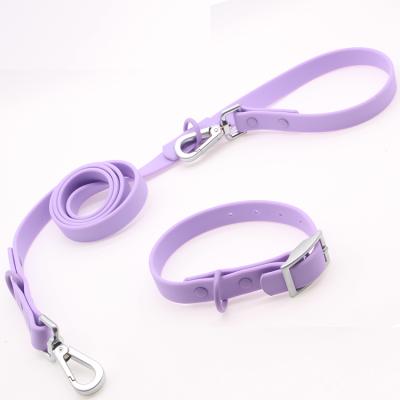 China QThonest Custom Wholesale New Style PVC Dog Collar Lead Personalized Strong Waterproof Leash Dog Pet Products for sale