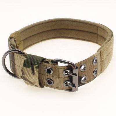 China QThonest Outdoor Pull Dog Collars Wholesale Padded Heavy Duty Military Dog Collar for sale