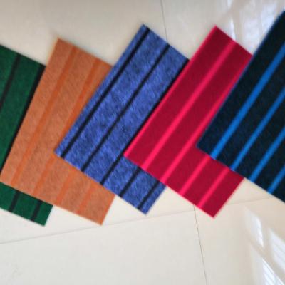 China Home Nonwoven Needle Punched Ribbed Stripe Rug For Indoor&outdoor Rug For Show Event for sale