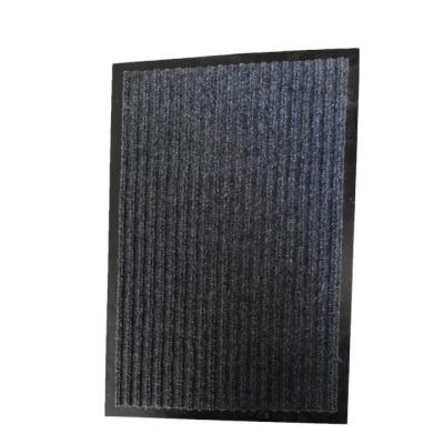 China Widely Used Anti-Slip Waterproof Indoor Floor / Door Mat Double-Ribbed Mat With PVC Backing for sale