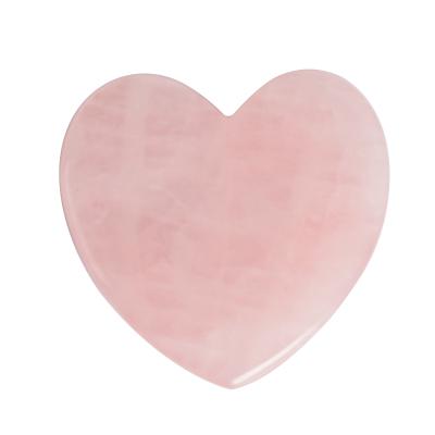 China 2021 Popular Body Heart Shape Rose Quartz Gua Sha Jade For Face Massage for sale